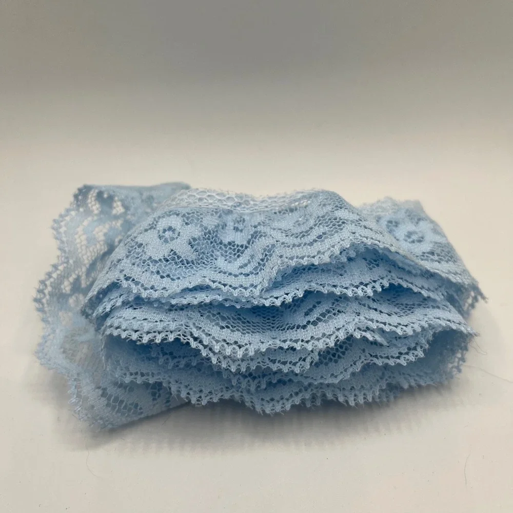 VTG Blue Lace Trim Ribbon Floral Scalloped Edge Sewing Craft Embellishment‎ 1yd